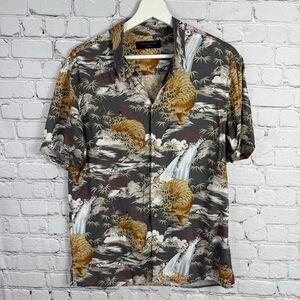 AllSaints Sumatra Hawaiian Tiger Print Shirt Size Medium C
